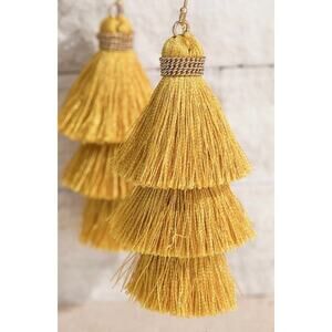 Womens Gold Tone Tassel Drop Dangle Earrings Fish Hook Fashion New